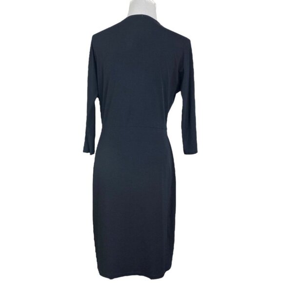 Michael Kors Women’s Black Contemporary Stretchy V-Neck Wrap Career Dress M/C42 - Picture 7 of 9